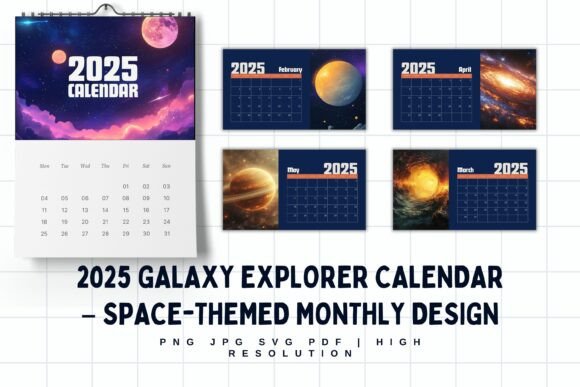 2025 Calendar Space Graphics & Illustrations Review