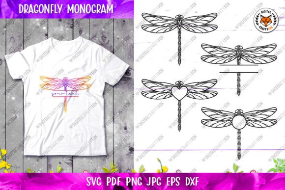 A Designer's Review of Dragonfly Silhouette Split Monogram Graphics