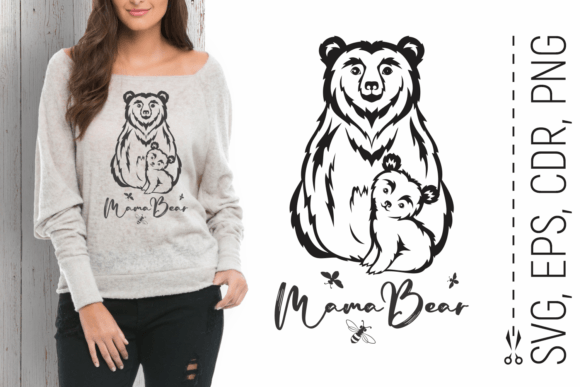 A Mama Bear and Cub SVG for Mother's Day Graphics