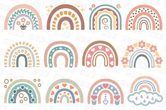 Abstract Boho Rainbows: Graphics & Illustrations Review