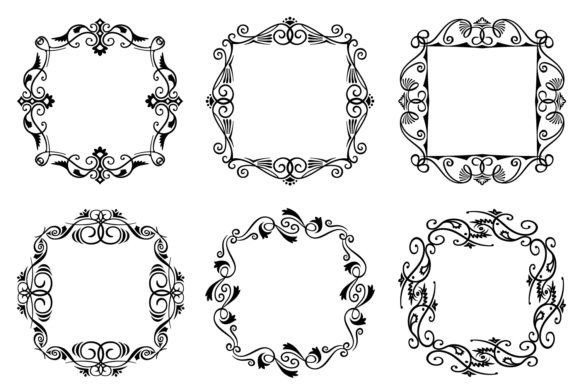 Abstract Vintage Borders in Graphics and Illustrations