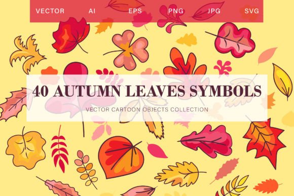 Autumn Leaves Symbols Set: Graphics & Illustrations Review