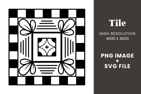Black and White Tile Ornament: Graphics & Illustrations Review