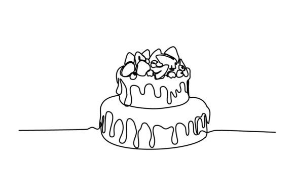 Cake One Continuous Line: A Graphics & Illustrations Review