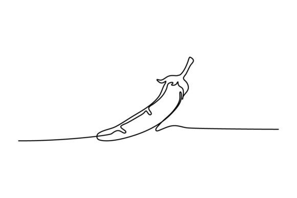 Chilli One Continuous Line Graphics for Crafting