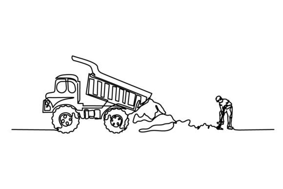 Construction Continuous Line Graphics & Illustrations Review