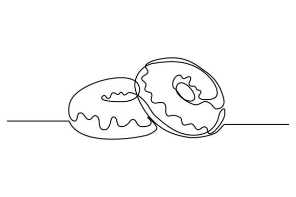 Donut One Continuous Line Graphics for Design Projects