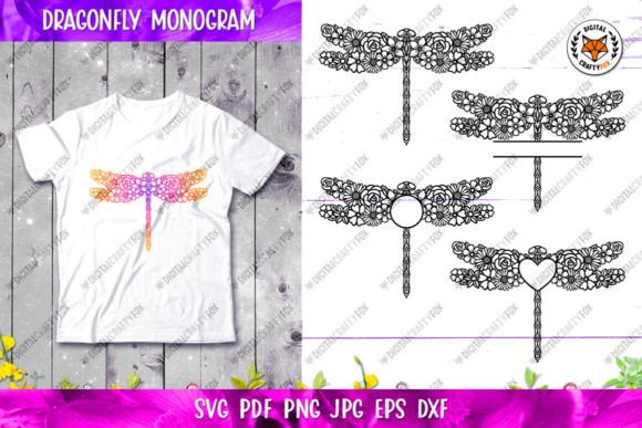 Dragonfly Monogram SVG: Elegant Graphics for Local Branding