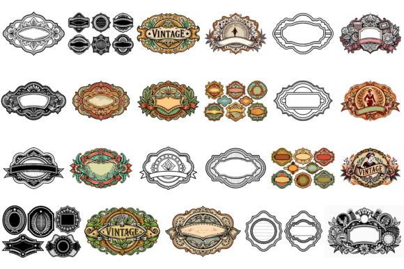 Empty Vintage Labels Set: A Crafter's Review for Graphics & Illustrations