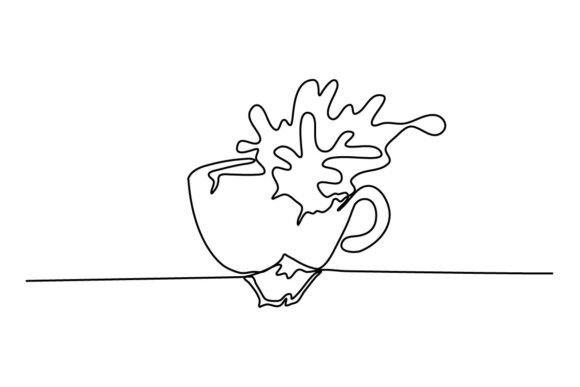 Finding Fluidity: The Coffee Splash Continuous Line Graphic
