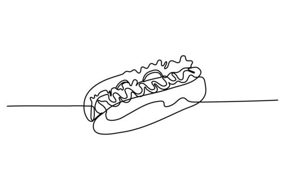 Hot Dog One Continuous Line: Graphics & Illustration Review