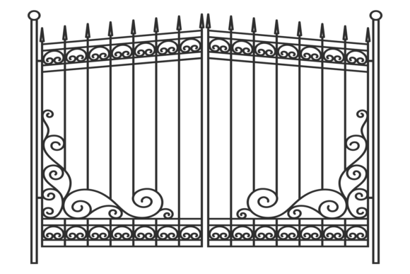 Ornate Gates: Wrought Ironwork Lattice Graphics