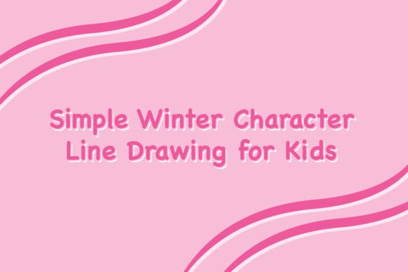 Simple Winter Character Line Drawing: Branding Graphics & Illustrations