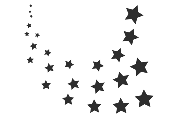 Sparkling Star Trail Black Icon for Graphics & Illustrations